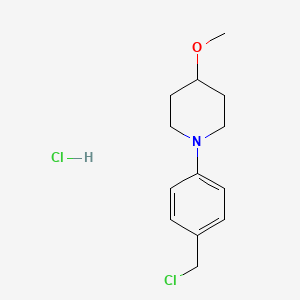molecular formula C13H19Cl2NO B2671857 1-[4-(Chloromethyl)phenyl]-4-methoxypiperidine hydrochloride CAS No. 1864073-04-0