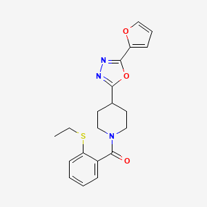 (2-(Ethylthio)phenyl)(4-(5-(furan-2-yl)-1,3,4-oxadiazol-2-yl)piperidin-1-yl)methanone