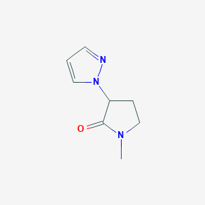 molecular formula C8H11N3O B2671869 1-methyl-3-(1H-pyrazol-1-yl)pyrrolidin-2-one CAS No. 1339611-41-4