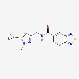 N-((5-cyclopropyl-1-methyl-1H-pyrazol-3-yl)methyl)benzo[c][1,2,5]thiadiazole-5-carboxamide