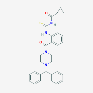 molecular formula C29H30N4O2S B267188 N-{2-[(4-benzhydryl-1-piperazinyl)carbonyl]phenyl}-N'-(cyclopropylcarbonyl)thiourea 
