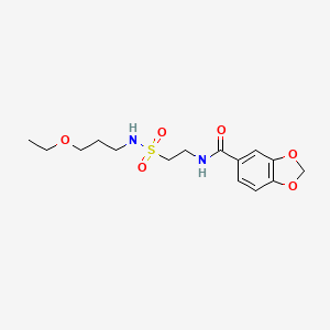 molecular formula C15H22N2O6S B2671889 N-(2-(N-(3-ethoxypropyl)sulfamoyl)ethyl)benzo[d][1,3]dioxole-5-carboxamide CAS No. 899980-44-0