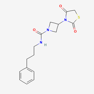 molecular formula C16H19N3O3S B2671890 3-(2,4-dioxothiazolidin-3-yl)-N-(3-phenylpropyl)azetidine-1-carboxamide CAS No. 2034382-20-0