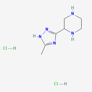 molecular formula C7H15Cl2N5 B2671891 2-(5-methyl-1H-1,2,4-triazol-3-yl)piperazine dihydrochloride CAS No. 1909306-50-8