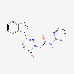 molecular formula C19H15N5O2 B2671892 2-(3-(1H-indol-1-yl)-6-oxopyridazin-1(6H)-yl)-N-(pyridin-2-yl)acetamide CAS No. 1797247-47-2