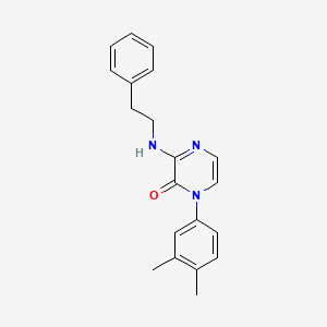 molecular formula C20H21N3O B2671893 1-(3,4-dimethylphenyl)-3-(phenethylamino)-2(1H)-pyrazinone CAS No. 895121-56-9