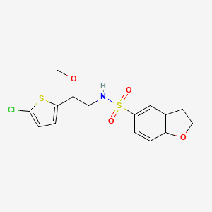 molecular formula C15H16ClNO4S2 B2671898 N-(2-(5-氯噻吩-2-基)-2-甲氧基乙基)-2,3-二氢苯并呋喃-5-磺酰胺 CAS No. 2034257-81-1