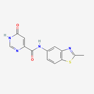 molecular formula C13H10N4O2S B2671899 6-hydroxy-N-(2-methyl-1,3-benzothiazol-5-yl)pyrimidine-4-carboxamide CAS No. 2034233-56-0