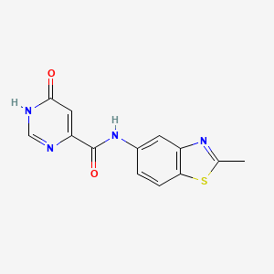 molecular formula C13H10N4O2S B2671899 6-羟基-N-(2-甲基苯并[d]噻唑-5-基)嘧啶-4-甲酸酰胺 CAS No. 2034233-56-0