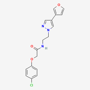molecular formula C17H16ClN3O3 B2671901 2-(4-chlorophenoxy)-N-(2-(4-(furan-3-yl)-1H-pyrazol-1-yl)ethyl)acetamide CAS No. 2034292-10-7