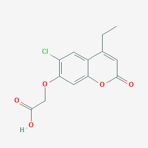 molecular formula C13H11ClO5 B2671902 [(6-chloro-4-ethyl-2-oxo-2H-chromen-7-yl)oxy]acetic acid CAS No. 690682-01-0