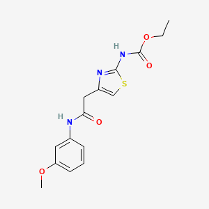 molecular formula C15H17N3O4S B2671903 Ethyl (4-(2-((3-methoxyphenyl)amino)-2-oxoethyl)thiazol-2-yl)carbamate CAS No. 952986-98-0