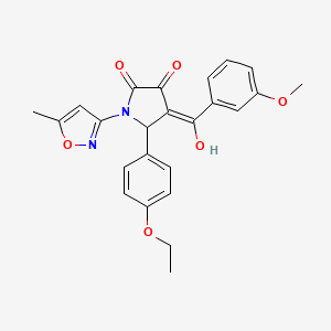 molecular formula C24H22N2O6 B2671904 5-(4-ethoxyphenyl)-3-hydroxy-4-(3-methoxybenzoyl)-1-(5-methylisoxazol-3-yl)-1H-pyrrol-2(5H)-one CAS No. 618874-94-5