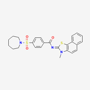 4-(azepan-1-ylsulfonyl)-N-(3-methylbenzo[g][1,3]benzothiazol-2-ylidene)benzamide