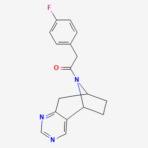 molecular formula C17H16FN3O B2671914 2-(4-fluorophenyl)-1-((5R,8S)-6,7,8,9-tetrahydro-5H-5,8-epiminocyclohepta[d]pyrimidin-10-yl)ethanone CAS No. 1903867-22-0