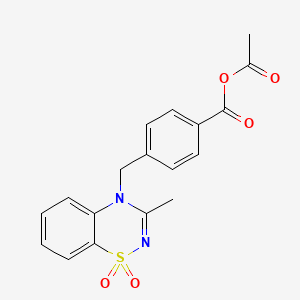 molecular formula C18H16N2O5S B2671917 acetyl 4-[(3-methyl-1,1-dioxo-4H-1lambda6,2,4-benzothiadiazin-4-yl)methyl]benzoate CAS No. 866812-13-7