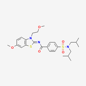 (Z)-4-(N,N-diisobutylsulfamoyl)-N-(6-methoxy-3-(2-methoxyethyl)benzo[d]thiazol-2(3H)-ylidene)benzamide