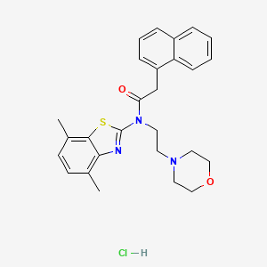molecular formula C27H30ClN3O2S B2671926 N-(4,7-二甲基苯并噻唑-2-基)-N-(2-吗啉基乙基)-2-(萘-1-基)乙酰胺 盐酸盐 CAS No. 1329925-70-3