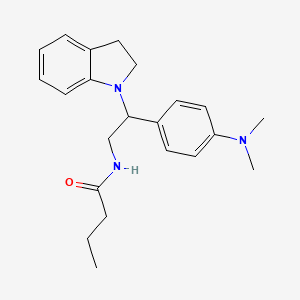molecular formula C22H29N3O B2671928 N-[2-(2,3-dihydro-1H-indol-1-yl)-2-[4-(dimethylamino)phenyl]ethyl]butanamide CAS No. 1005297-59-5
