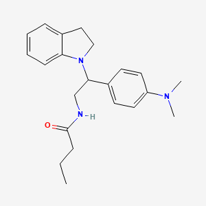 N-(2-(4-(dimethylamino)phenyl)-2-(indolin-1-yl)ethyl)butyramide