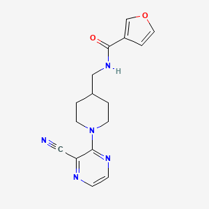 molecular formula C16H17N5O2 B2671944 N-((1-(3-cyanopyrazin-2-yl)piperidin-4-yl)methyl)furan-3-carboxamide CAS No. 1797726-18-1