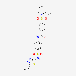 N-(4-(N-(5-ethyl-1,3,4-thiadiazol-2-yl)sulfamoyl)phenyl)-4-((2-ethylpiperidin-1-yl)sulfonyl)benzamide