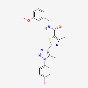2-(1-(4-fluorophenyl)-5-methyl-1H-1,2,3-triazol-4-yl)-N-(3-methoxybenzyl)-4-methylthiazole-5-carboxamide