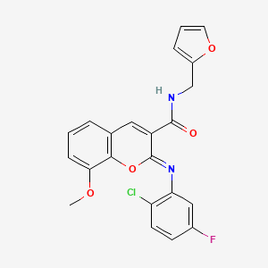 (2Z)-2-[(2-chloro-5-fluorophenyl)imino]-N-(furan-2-ylmethyl)-8-methoxy-2H-chromene-3-carboxamide