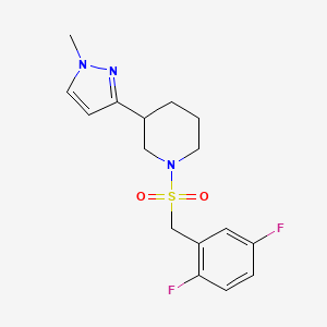 molecular formula C16H19F2N3O2S B2671968 1-((2,5-difluorobenzyl)sulfonyl)-3-(1-methyl-1H-pyrazol-3-yl)piperidine CAS No. 2201582-18-3