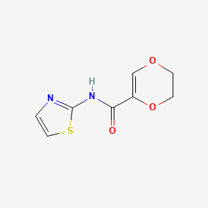 molecular formula C8H8N2O3S B2671991 N-(thiazol-2-yl)-5,6-dihydro-1,4-dioxine-2-carboxamide CAS No. 864938-39-6