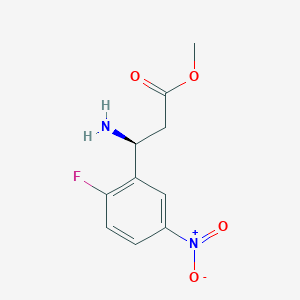 molecular formula C10H11FN2O4 B2671994 methyl (3S)-3-amino-3-(2-fluoro-5-nitrophenyl)propanoate CAS No. 1213151-34-8