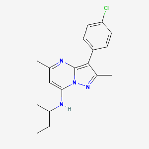 molecular formula C18H21ClN4 B2672007 N-(butan-2-yl)-3-(4-chlorophenyl)-2,5-dimethylpyrazolo[1,5-a]pyrimidin-7-amine CAS No. 850722-29-1