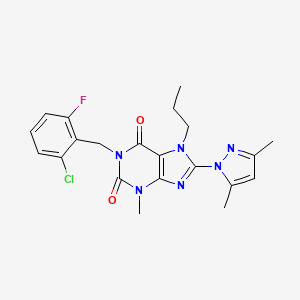 1-(2-chloro-6-fluorobenzyl)-8-(3,5-dimethyl-1H-pyrazol-1-yl)-3-methyl-7-propyl-1H-purine-2,6(3H,7H)-dione