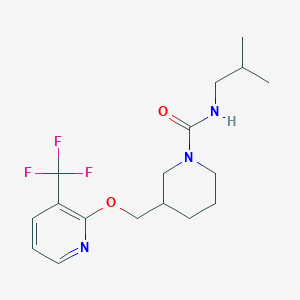 molecular formula C17H24F3N3O2 B2672089 N-(2-methylpropyl)-3-({[3-(trifluoromethyl)pyridin-2-yl]oxy}methyl)piperidine-1-carboxamide CAS No. 2380178-57-2