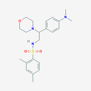 molecular formula C22H31N3O3S B2672093 N-{2-[4-(dimethylamino)phenyl]-2-(morpholin-4-yl)ethyl}-2,4-dimethylbenzene-1-sulfonamide CAS No. 946244-49-1