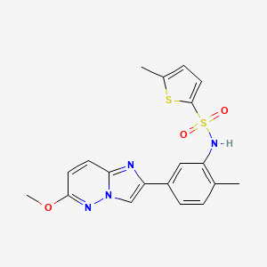 molecular formula C19H18N4O3S2 B2672097 N-(5-(6-methoxyimidazo[1,2-b]pyridazin-2-yl)-2-methylphenyl)-5-methylthiophene-2-sulfonamide CAS No. 946290-94-4