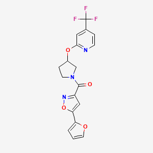 (5-(Furan-2-yl)isoxazol-3-yl)(3-((4-(trifluoromethyl)pyridin-2-yl)oxy)pyrrolidin-1-yl)methanone