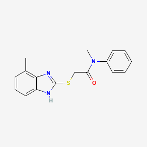 molecular formula C17H17N3OS B2672102 N-METHYL-2-[(4-METHYL-1H-1,3-BENZODIAZOL-2-YL)SULFANYL]-N-PHENYLACETAMIDE CAS No. 892687-22-8