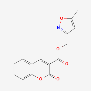 molecular formula C15H11NO5 B2672103 (5-methyl-1,2-oxazol-3-yl)methyl 2-oxo-2H-chromene-3-carboxylate CAS No. 1004144-75-5