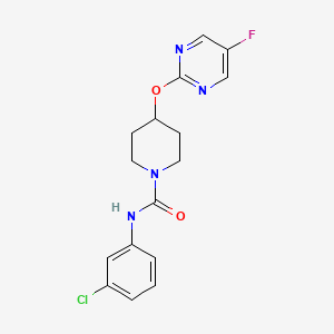 molecular formula C16H16ClFN4O2 B2672123 N-(3-chlorophenyl)-4-[(5-fluoropyrimidin-2-yl)oxy]piperidine-1-carboxamide CAS No. 2380095-70-3