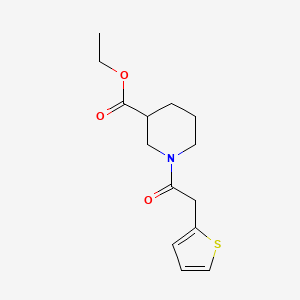 molecular formula C14H19NO3S B2672126 ethyl 1-[2-(thiophen-2-yl)acetyl]piperidine-3-carboxylate CAS No. 310454-57-0