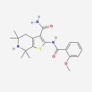 2-(2-Methoxybenzamido)-5,5,7,7-tetramethyl-4,5,6,7-tetrahydrothieno[2,3-c]pyridine-3-carboxamide