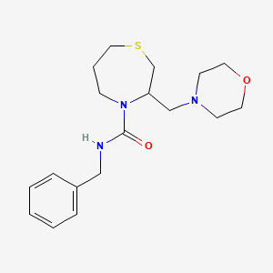 molecular formula C18H27N3O2S B2672172 N-benzyl-3-(morpholinomethyl)-1,4-thiazepane-4-carboxamide CAS No. 1421463-49-1