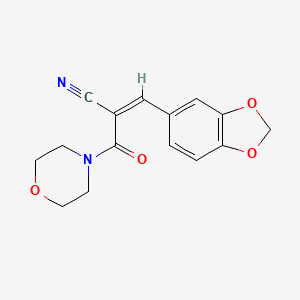 (Z)-3-(1,3-benzodioxol-5-yl)-2-(morpholinocarbonyl)-2-propenenitrile