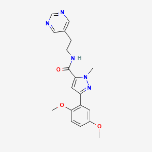 3-(2,5-dimethoxyphenyl)-1-methyl-N-(2-(pyrimidin-5-yl)ethyl)-1H-pyrazole-5-carboxamide