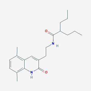molecular formula C21H30N2O2 B2672228 N-(2-(5,8-dimethyl-2-oxo-1,2-dihydroquinolin-3-yl)ethyl)-2-propylpentanamide CAS No. 851407-13-1