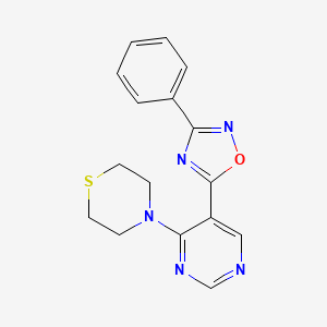 3-Phenyl-5-(4-thiomorpholinopyrimidin-5-yl)-1,2,4-oxadiazole
