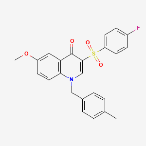 3-(4-Fluorophenyl)sulfonyl-6-methoxy-1-[(4-methylphenyl)methyl]quinolin-4-one