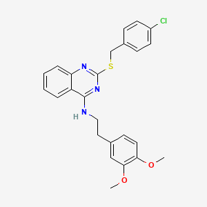 2-[(4-chlorophenyl)methylsulfanyl]-N-[2-(3,4-dimethoxyphenyl)ethyl]quinazolin-4-amine