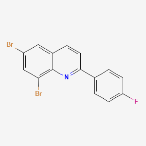 molecular formula C15H8Br2FN B2672252 6,8-Dibromo-2-(4-fluorophenyl)quinoline CAS No. 860783-88-6